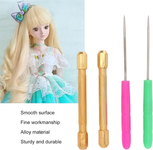 Vista 2 de 10 Herramienta de enraizamiento de pelo de muñeca, herramienta de peluca de pelo de muñeca, soporte de metal resistente herramienta de fabricación