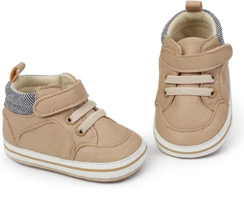 Vista 42 de COSANKIM Zapatos deportivos para bebé niño y niña, zapatos de tobillo altos, antideslizantes, suela suave, zapatos de cuna para niños pequeños