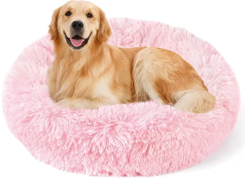 Vista 29 de NOYAL Cama Calmante en Forma de Rosquilla para Perros Pequeños a Medianos y Gatos - Cama de Mascotas de Felpa Sintética Anti-Ansiedad con Funda