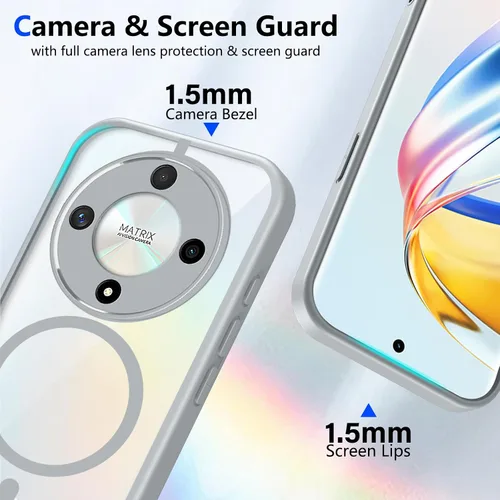 Vista 28 de Funda magnética transparente compatible con Xiaomi 17T, color negro 2 en 1 PC + TPU cubierta de teléfono a prueba de golpes, carcasa protectora