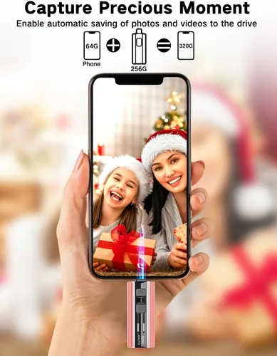 Vista 6 de EATOP Unidad Flash de 256GB Destinada para iPhone iPad, Memoria Stick de Almacenamiento para Copia de Seguridad de Fotos y Videos, Compatible
