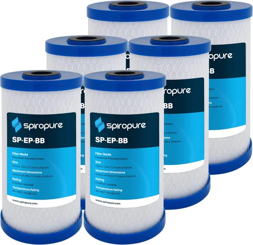 Vista 17 de SpiroPure SP-CBR2-5 Cartucho de filtro de agua de bloque de carbono con carcasa de coco certificado NSF de 5x2.5 0.5 micrones CBC-5 155169-43