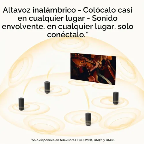 Vista 3 de TCL Z100 Altavoz inalámbrico de cine en casa con tecnología Dolby Atmos FlexConnect con transmisión de música Bluetooth, potencia de salida de 170