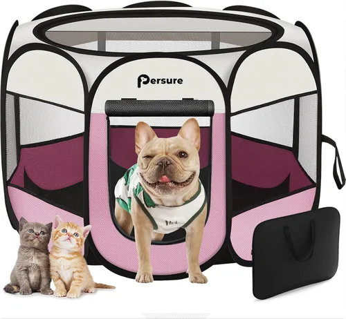 Vista 9 de Corralito para perros y gatos en interiores y exteriores, para cachorros, mascotas, gatos, recuperación después de una cirugía, carpa jaula
