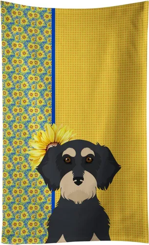 Vista 82 de Caroline's Treasures WDK5313KTWL - Toalla de cocina con diseño de girasoles de verano, color negro y tostado, Airedale Terrier, toalla de mano