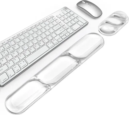 Vista 12 de Reposamuñecas para teclado y mouse, alfombrilla de mouse ergonómica de gel de silicona con reposamuñecas, almohadilla de brazo para mouse