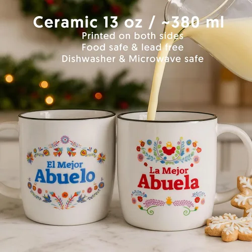Vista 10 de Triple Gifffted Regalos para Abuelos, Las Mejores Tazas de Café de Abuela y Abuelo en Español, Mejor Abuela y Abuelo Latino, Regalo para Día
