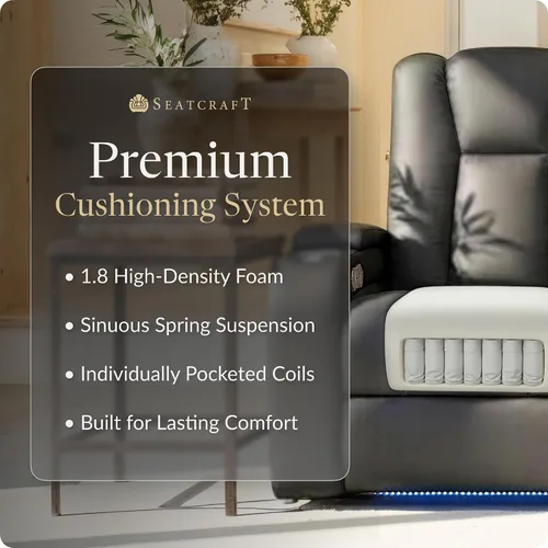 Vista 7 de Seatcraft Serenity - Asiento de cine en casa, fila negra de 3 Negro