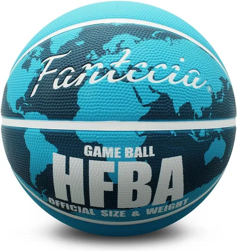 Vista 2 de Baloncesto tamaño 7 con bomba para interiores y exteriores, pelota de baloncesto de goma para jóvenes adultos, escuela, entrenamiento