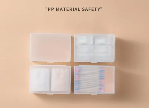 Vista 8 de transparent cotton pads/swabs large capacity storage box with PP material, easy to use and take,beautiful design, muti-purpose, moisture-proof and
