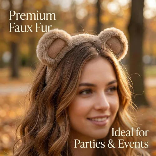 Vista 5 de Animal Ears Design Headbands for Women, Costume Hair Accessories for Birthday, Holiday, Party, Cosplay & Daily Wear