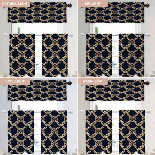 Vista 423 de Shrahala Orange Autumn Autumn Blackout Curtain Tiers, Fall Kitchen Valance Light Blocking Tier Drapes with Rod Pocket, 2 Pack 26 X 24 in