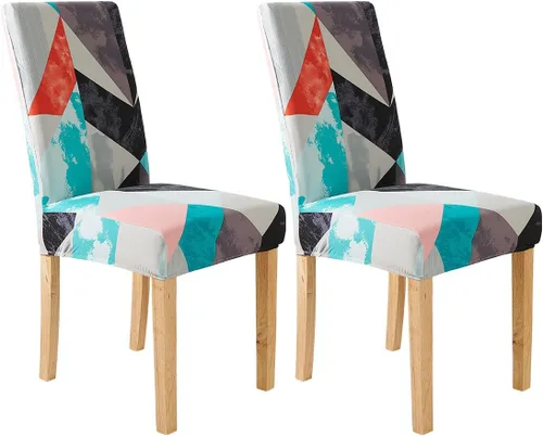 Vista 20 de Secgo - Juego de 2 fundas para sillas de comedor, funda elástica para sillas de comedor, fundas lavables de elastano para sillas de cocina Parsons