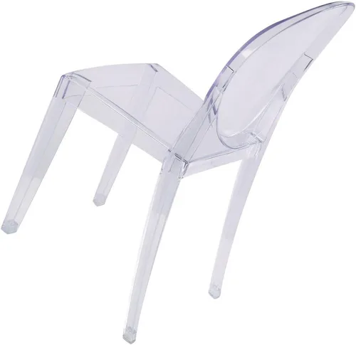Vista 4 de 2xhome - Silla auxiliar estilo Victoria Ghost Silla de acrílico transparente (transparente), individual, juego de 1 Claro