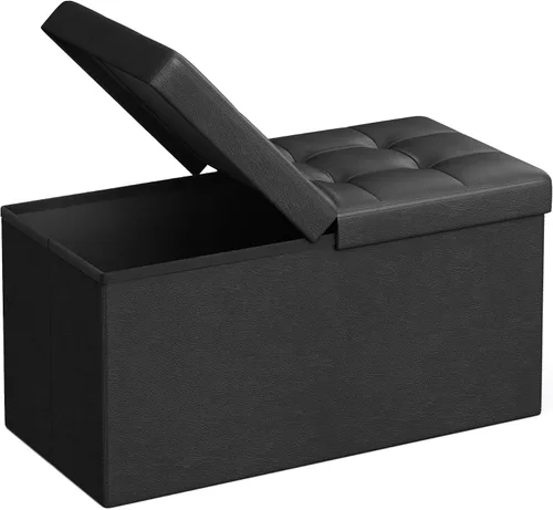 Vista 29 de Songmics Funda de piel sintética plegable – Banco de almacenamiento otomano reposapiés