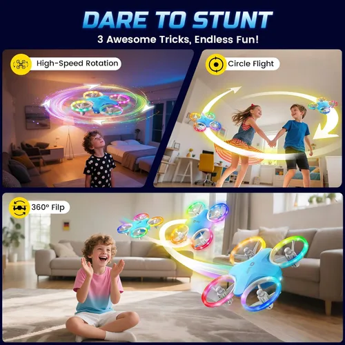 Vista 3 de Holy Stone Mini dron HS180 LED para niños principiantes, cuadricóptero RC con 3 baterías de vuelo de 21 minutos, fácil de volar, inicio con una