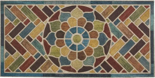 Vista 11 de Mohawk Home Stoney Medallion - Tapete de arcilla ornamental informal de 2 x 4 pies, perfecto para porche, garaje