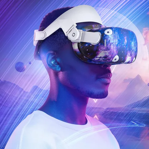 Vista 6 de for Oculus Quest 2 Silicone Case Accessory with VR Case Cover Silicone VR Face Cover Pad and Quest 2 Touch Controller Grip Cover Lens Cover