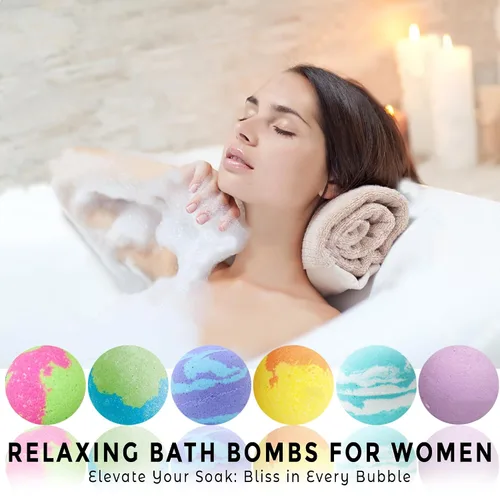 Vista 6 de Bombas de baño para mujer, relajantes con mensajes inspiradores, 12 bombas de baño naturales y orgánicas con aceites esenciales y manteca de karité