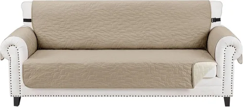 Vista 47 de CUCRAF Funda acolchada antideslizante para sofá, resistente al agua, protector de muebles para sofá de 1 cojín, apto para mascotas, funda de sofá