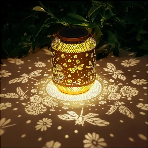 Vista 8 de Faroles solares para exteriores impermeables con diseño de colibrí para jardín, regalos de cumpleaños para mujeres, mamá, abuela, luces solares