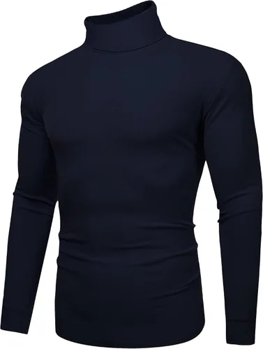 Vista 3 de Amussiar Sudadera de cuello alto para hombre, de manga larga, elástica, ligera, térmica, básica