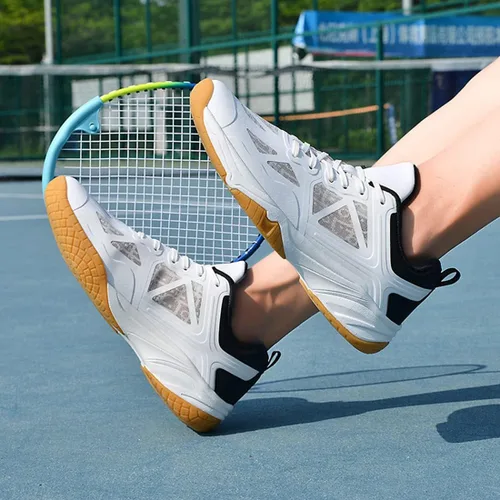 Vista 6 de Zapatos deportivos casuales de entrenamiento de squash, tenis de bádminton, zapatos de pickleball para mujer, zapatos deportivos de raqueta