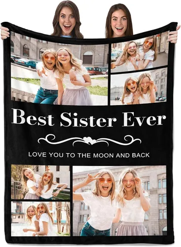 Vista 19 de Envío al día siguiente, regalos de cumpleaños para mejores amigas, manta personalizada con fotos, regalos de manta para mejores amigas y BFF, regalo