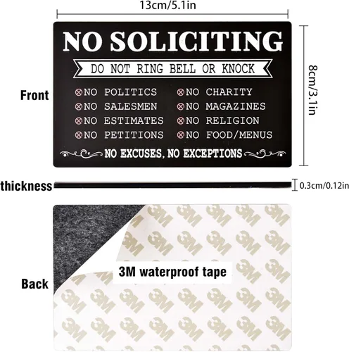 Vista 5 de Letrero de "No Soliciting for House", "Do Not Knock or Ring Doorbell