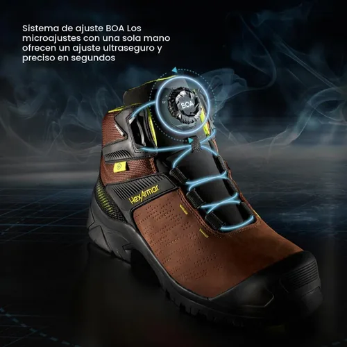 Vista 7 de HexArmor Botas de seguridad profesionales Xbase: impermeables, protección metatarsiana y opciones de cuero negro, puntera compuesta con Marrón
