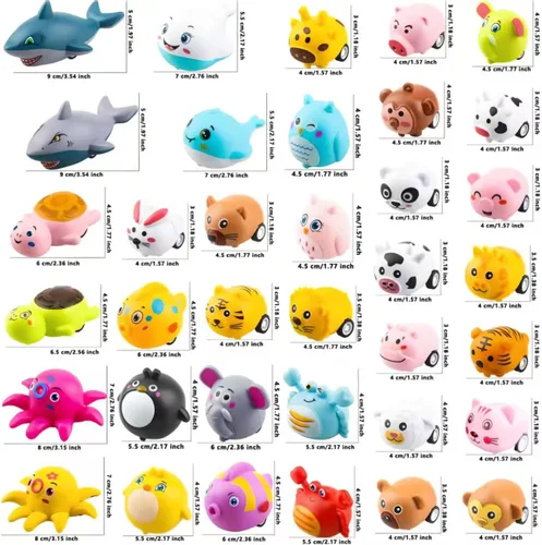 Vista 2 de Paquete de 36 autos de carreras de animales para tirar hacia atrás, vehículos de juguete de Pascua para niños, regalos de cumpleaños, recuerdos