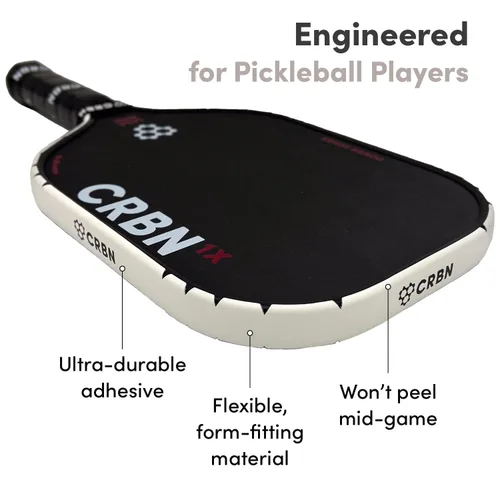 Vista 3 de CRBN Pickleball - Cinta Protectora de Borde - Cinta Protectora para Borde de Pala de Pickleball - Negra 12-14mm Paquete de 4 Cinta protectora
