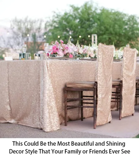 Vista 4 de ShinyBeauty - Mantel rectangular de lentejuelas (60 x 102), diseño de bodas y fiestas de Navidad