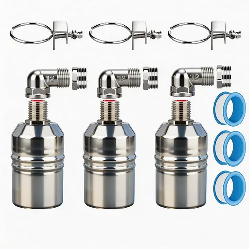 Vista 8 de Válvula de flotador de acero inoxidable 304 de 1/2 pulgada con control automático de nivel de agua para tanque de agua, canal de ganado, piscinas