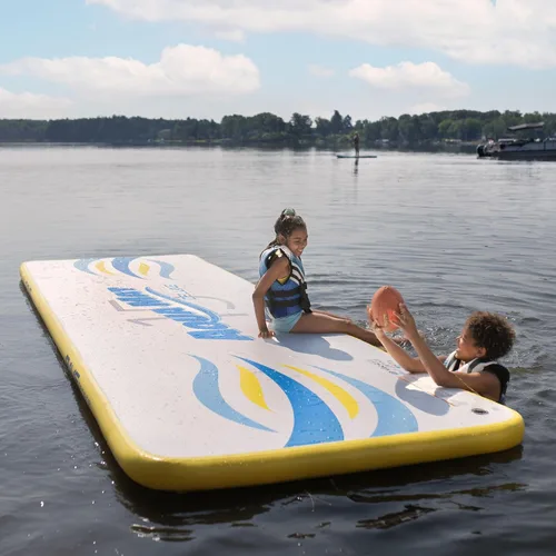 Vista 3 de Rave Sports Inflatable Aqua Mat, Platform and Swim Dock with Dropstitch PVC Construction