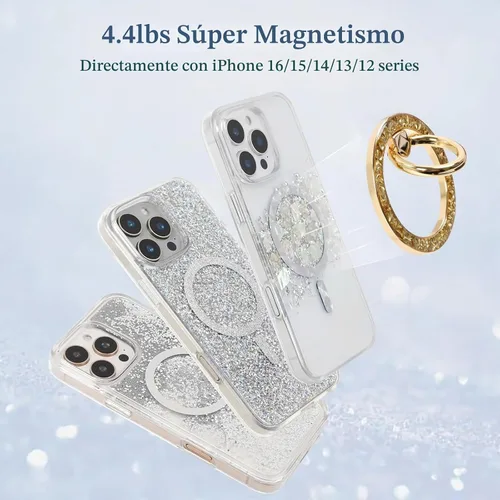 Vista 5 de Anillo magnético para teléfono MagSafe Grip [Super Magnet] StylishTwinkle Design Soporte de anillo Soporte de anillo Magsafe Pop Socket (dorado)