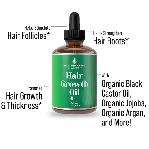 Vista 2 de Suero hidratante y engrosante del cabello, aceite vegano para el tratamiento del cuero cabelludo para mujeres, hombres con cabello seco, encrespado