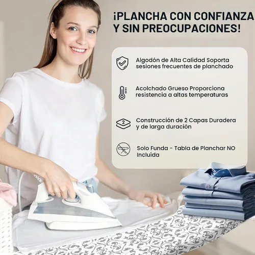 Vista 5 de UniSimp - Funda y almohadilla para tabla de planchar de 15 x 54 pulgadas Ceniza