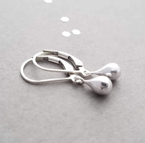 Vista 4 de Sterling Silver Teardrop Earrings Small Everyday Earrings for Women and Girls