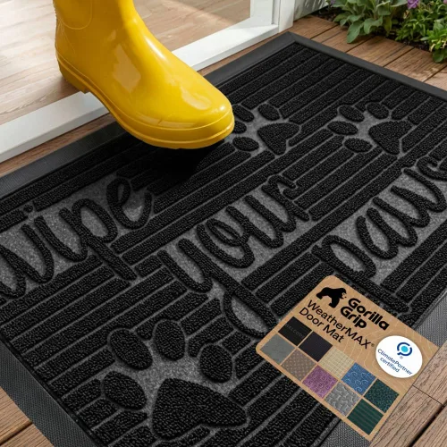 Vista 67 de Gorilla Grip - Tapete WeatherMax todo terreno 100% impermeable, caucho natural, resistente a manchas y decoloración, interior y exterior, fácil