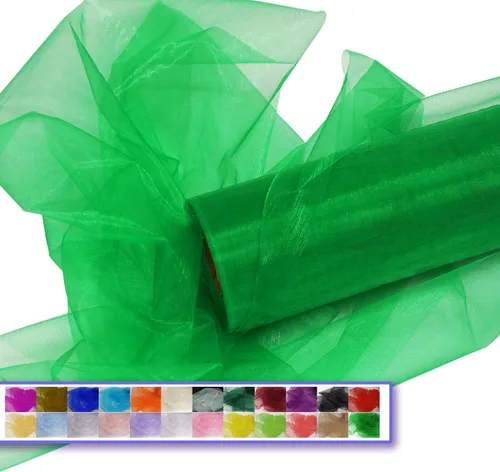 Vista 7 de Rollos de tela de tul de organza, organza cristal de 12" por 50 yardas (150 pies), carrete de malla de nailon transparente sedoso y brillante
