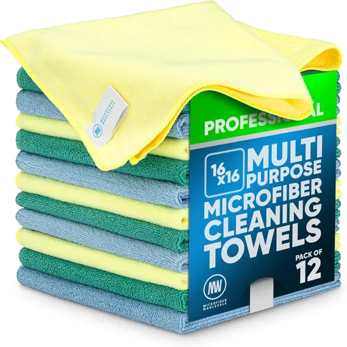 Vista 19 de Toalla Buff Pro de Microfibra de Superficie Múltiple - Paquete de 12 unidades - Paños de limpieza premium - Limpia, quita el polvo, pule, absorbe