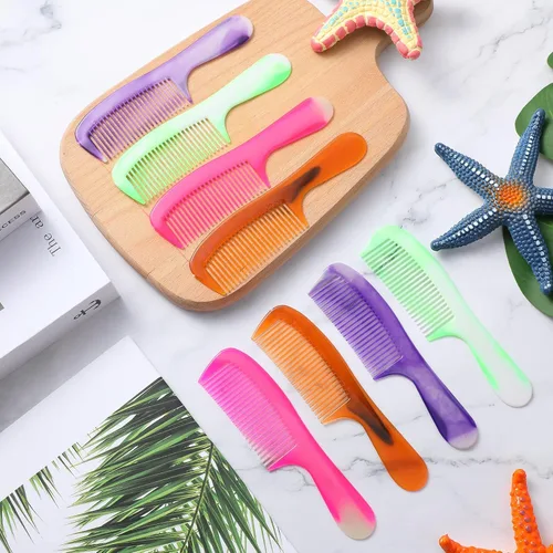 Vista 7 de Nuogo 100 peines coloridos para el cabello a granel para personas sin hogar, desechables, envueltos individualmente, suministros para cuidado