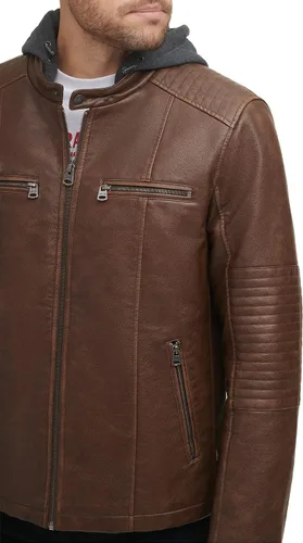 Vista 5 de Levi's Chaqueta Racer con capucha de piel sintética para hombre