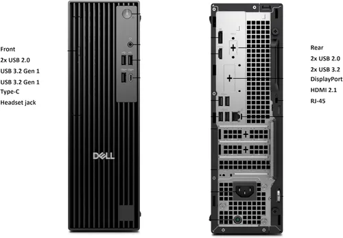 Vista 5 de Dell Pro Slim (Next Gen OptiPlex 7000 SFF), Intel 14-Core i5‑14500 (> i7-13700T), 32 GB DDR5 RAM, 1 TB SSD, QCS1250 Business Desktop, DisplayPort