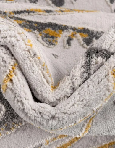 Vista 7 de Unique Loom Finsbury Collection - Alfombra rectangular de 2 x 3 pies, color amarillo y gris/ marfil