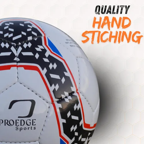 Vista 5 de ProEdge - Balón de fútbol tamaño 5, poliuretano profesional cosido a mano, laminado de algodón duradero, vejiga de látex, pelota