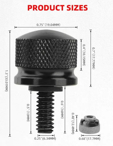 Vista 2 de Amazicha Kit de montaje de tuerca de tornillo de acero inoxidable negro compatible con Harley Davidson Touring Sportster Softail Dyna 1996-2026