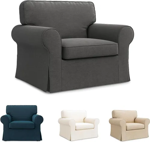 Vista 9 de Ektorp - Funda de repuesto para sillón IKEA Ektorp, funda para silla Ektorp, solo funda Ektorp (beige diario)