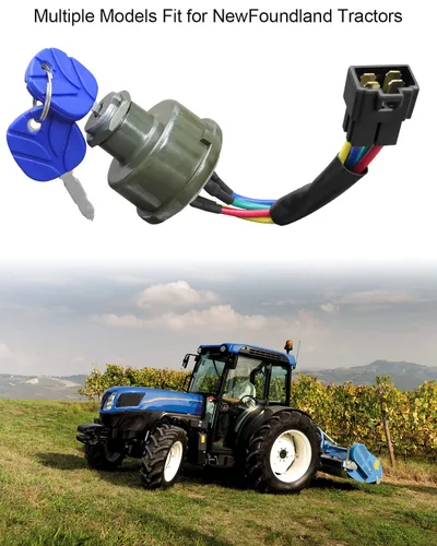 Vista 2 de Interruptor de llave de encendido apto para New Holland Tractor T45A TT50A TT60A TT75A Workmaster 45 Workmaster 50 Workmaster 55, interruptor